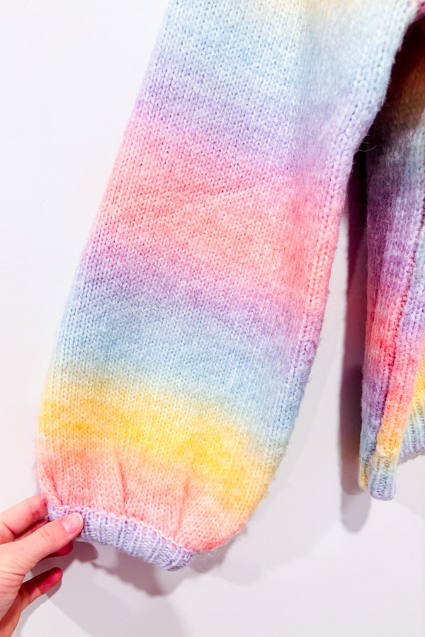 Chandail en tricot arc-en-ciel pastel* seconde main - Retrod- La Penderie du Paradis