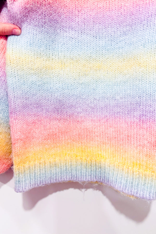 Chandail en tricot arc-en-ciel pastel* seconde main - Retrod- La Penderie du Paradis