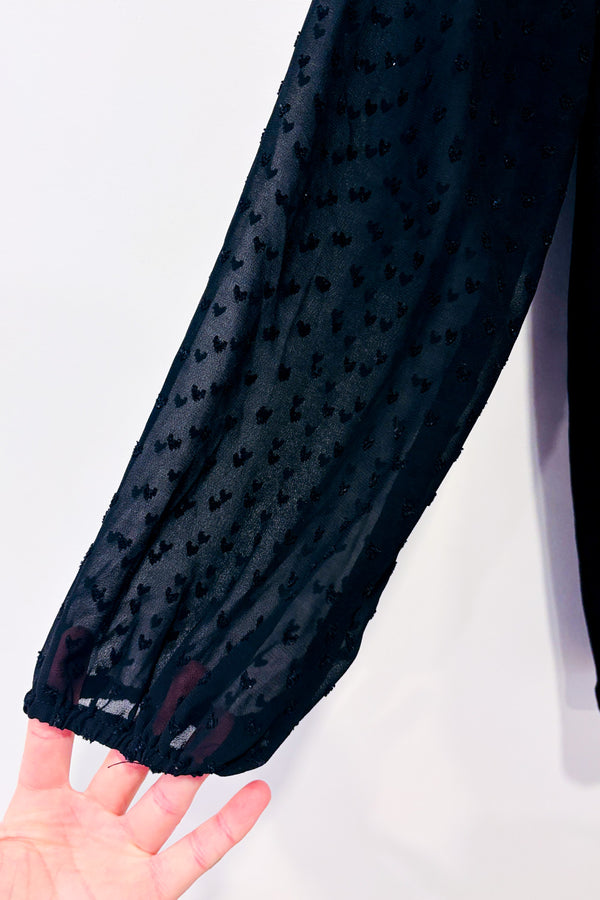 Haut noir fluide avec manches transparentes seconde main - Cable & Gauge- La Penderie du Paradis