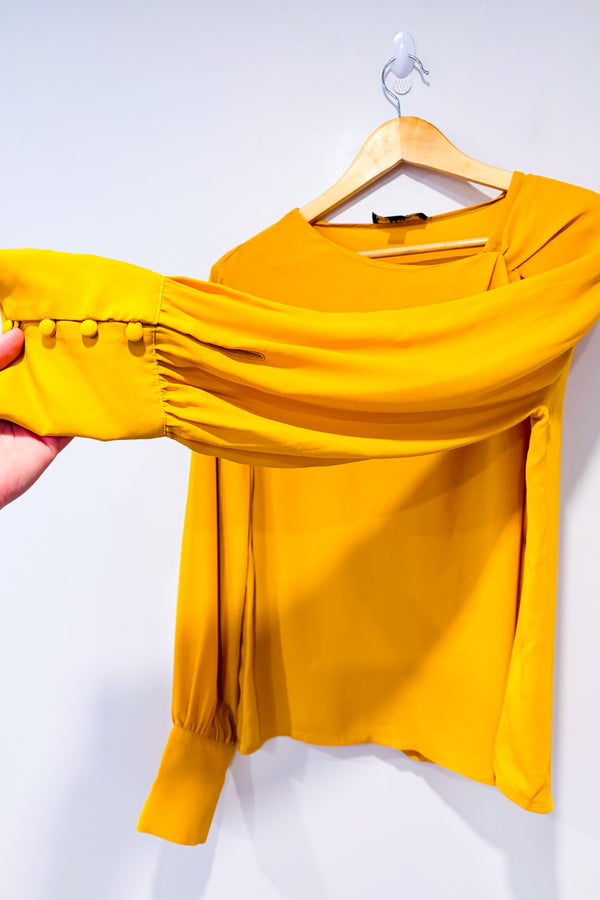 Haut safran fluide seconde main - SFW Suitable for Work- La Penderie du Paradis