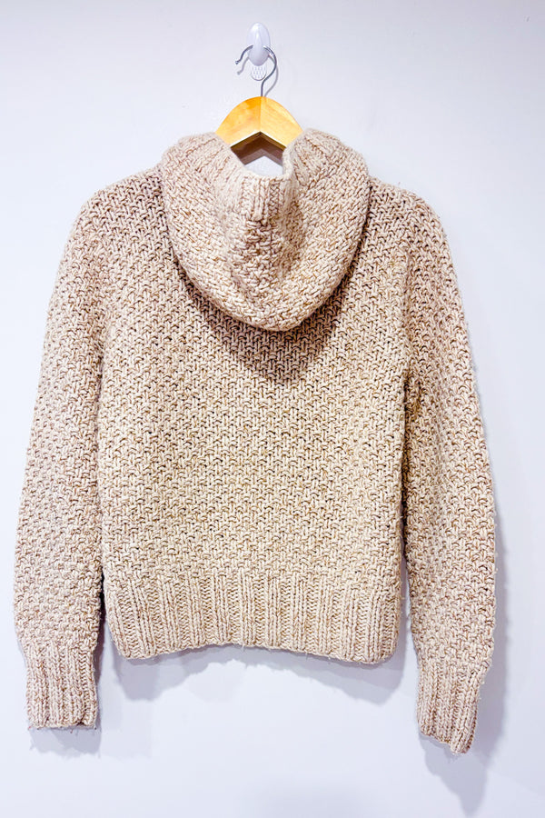 Chandail beige en laine épaisse seconde main - Roots- La Penderie du Paradis