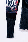 Chandail noir patchwork texturé à motifs seconde main - Terra Nostra- La Penderie du Paradis