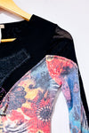Chandail noir patchwork texturé à motifs seconde main - Terra Nostra- La Penderie du Paradis
