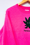 Chandail crewneck rose néon ''herbivore'' seconde main - La Maison Pony- La Penderie du Paradis