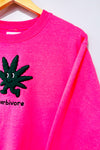 Chandail crewneck rose néon ''herbivore'' seconde main - La Maison Pony- La Penderie du Paradis
