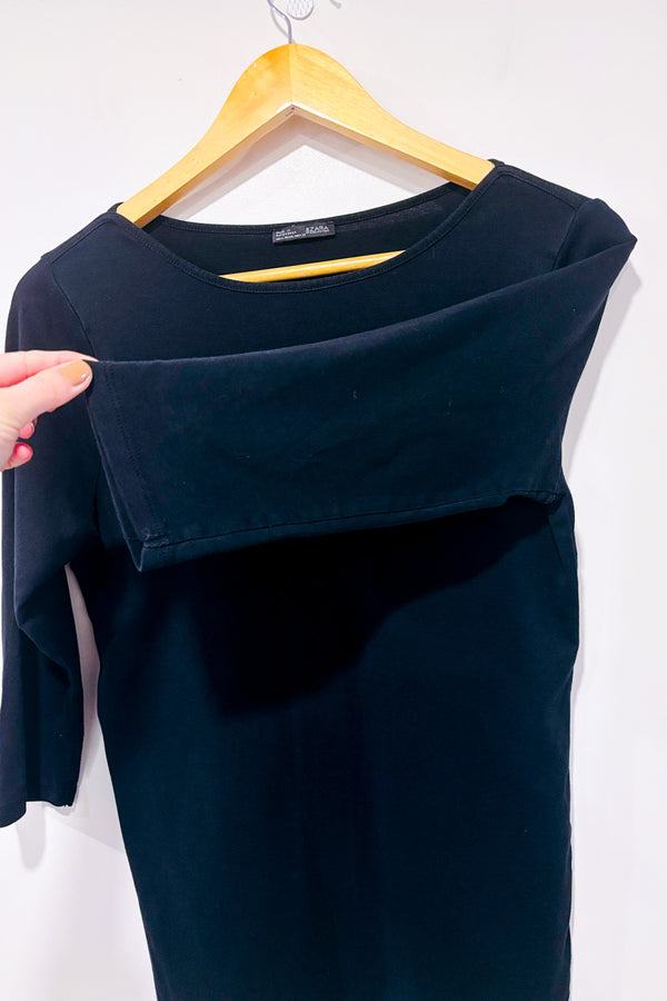 Chandail noir basic en coton seconde main - Zara- La Penderie du Paradis