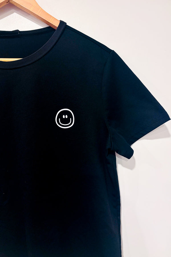 T-shirt ample noir smiley seconde main - SHEIN- La Penderie du Paradis