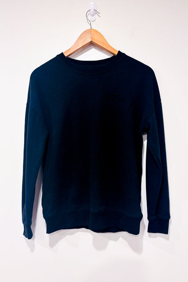 Chandail crewneck noir seconde main - Lazypants- La Penderie du Paradis