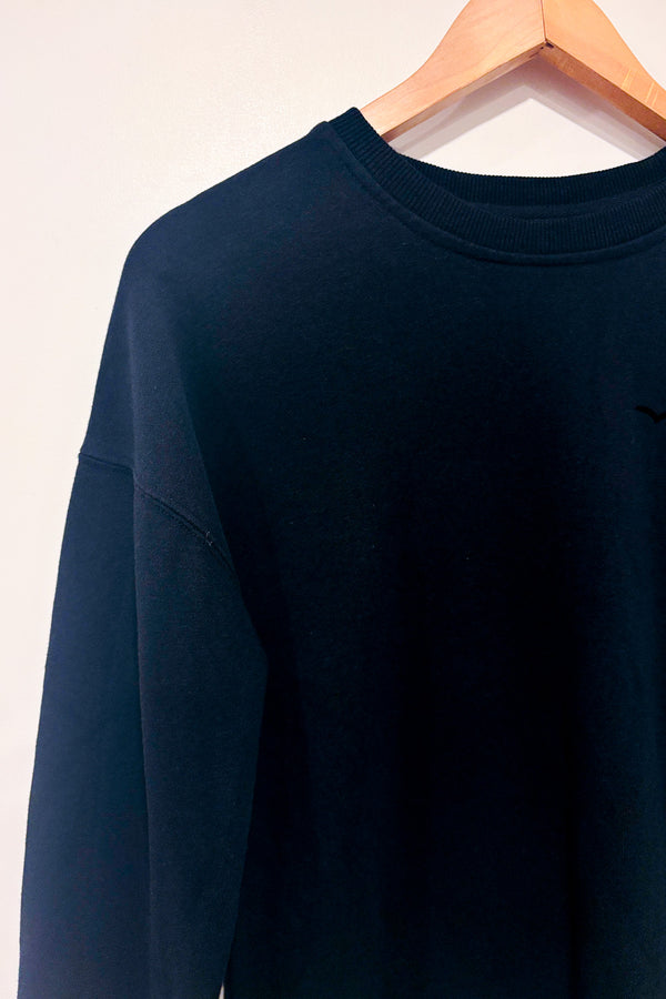 Chandail crewneck noir seconde main - Lazypants- La Penderie du Paradis