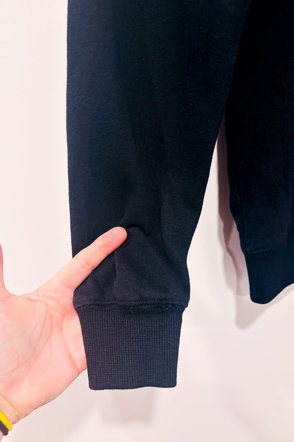 Chandail crewneck noir seconde main - Lazypants- La Penderie du Paradis