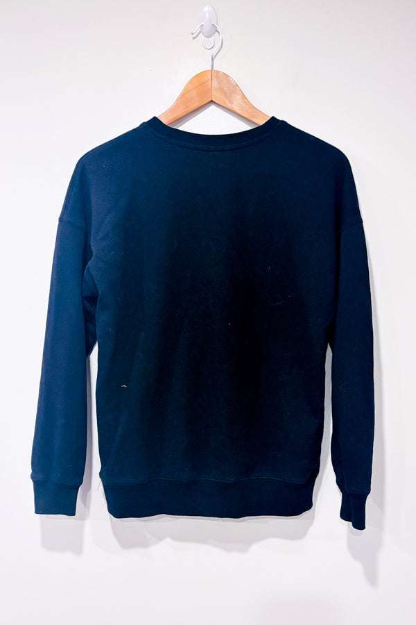 Chandail crewneck noir seconde main - Lazypants- La Penderie du Paradis