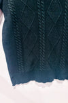 Chandail en tricot vert forêt à col polo seconde main - Max Cocos- La Penderie du Paradis