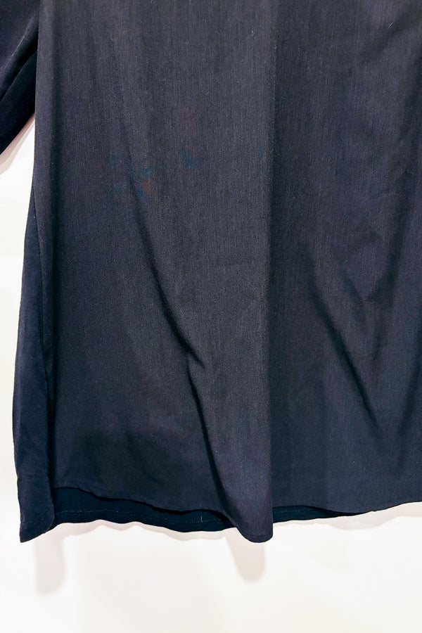 Blouse noire avec manches froncées seconde main - Le Château- La Penderie du Paradis