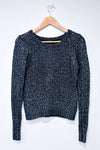 Chandail en tricot noir et argent métallisé* seconde main - Dynamite- La Penderie du Paradis