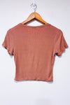T-shirt court côtelé taupe seconde main - Bozzolo- La Penderie du Paradis
