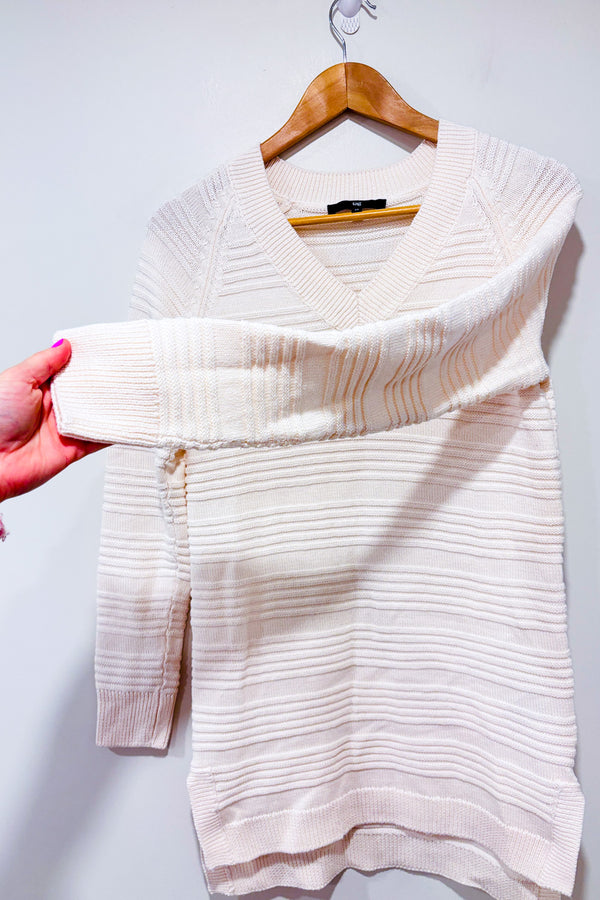 Chandail beige en tricot texturé seconde main - Tag- La Penderie du Paradis