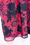 Blouse bourgogne et noire fleurie à manches fluides* seconde main - Mexx- La Penderie du Paradis