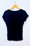 T-shirt noir basique seconde main - Calvin Klein- La Penderie du Paradis