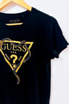 T-shirt noir avec serpent à billes seconde main - Guess- La Penderie du Paradis