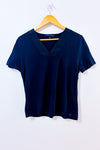 T-shirt marine avec dentelle seconde main - Tommy Hilfiger- La Penderie du Paradis