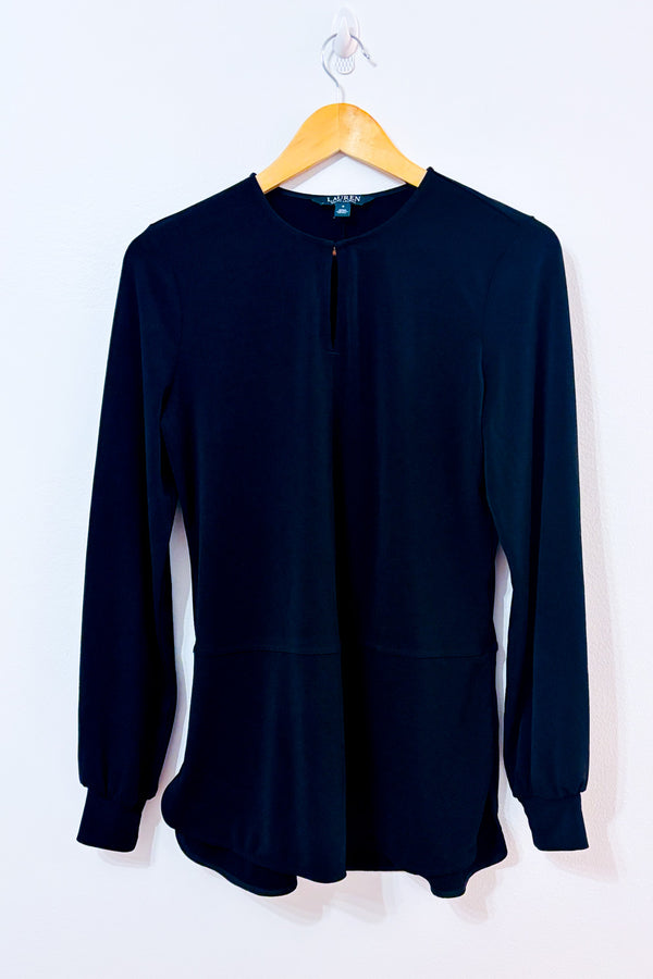 Haut ample noir à manches longues* seconde main - Ralph Lauren- La Penderie du Paradis