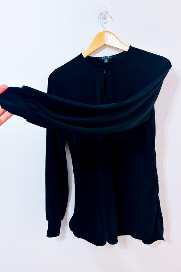 Haut ample noir à manches longues* seconde main - Ralph Lauren- La Penderie du Paradis