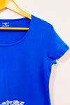 T-shirt indigo à imprimé floral seconde main - Jones New York- La Penderie du Paradis