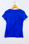 T-shirt indigo à imprimé floral seconde main - Jones New York- La Penderie du Paradis