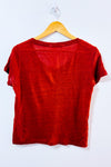 T-shirt court basique orange brulé seconde main - Mango- La Penderie du Paradis