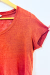 T-shirt court basique orange brulé seconde main - Mango- La Penderie du Paradis