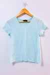 T-shirt basique bleu pâle seconde main - Mango- La Penderie du Paradis