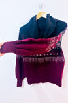 Chandail en tricot bourgogne à col roulé et motifs nordiques seconde main - RW&CO.- La Penderie du Paradis