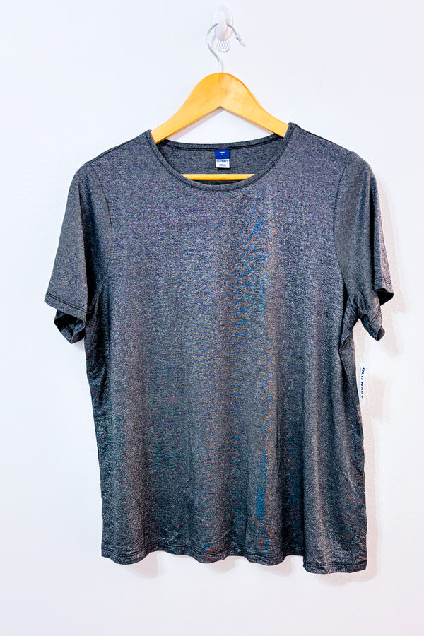 T-shirt argent scintillant à manches courtes* seconde main - Old Navy- La Penderie du Paradis