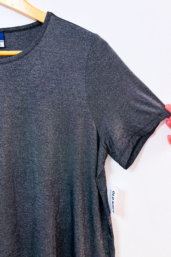 T-shirt argent scintillant à manches courtes* seconde main - Old Navy- La Penderie du Paradis