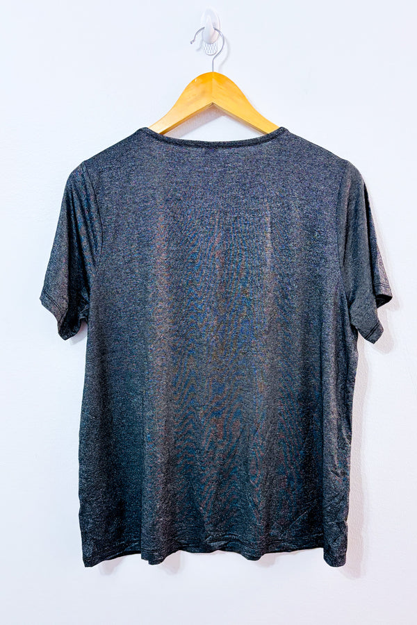 T-shirt argent scintillant à manches courtes* seconde main - Old Navy- La Penderie du Paradis