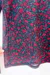 Haut noir fleuri en maille transparente à col montant* seconde main - Reitmans- La Penderie du Paradis