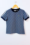 T-shirt bleu monogramme slim fit* seconde main - Lacoste- La Penderie du Paradis