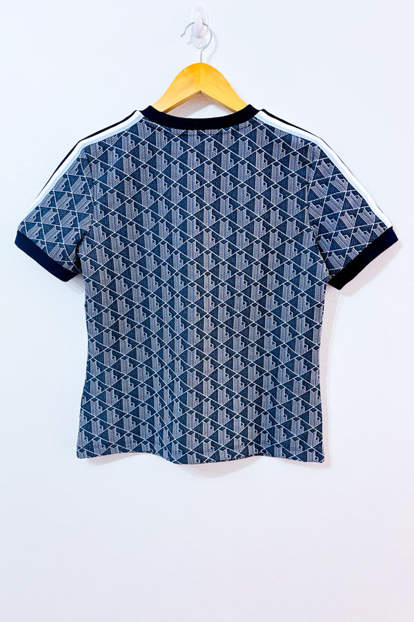 T-shirt bleu monogramme slim fit* seconde main - Lacoste- La Penderie du Paradis