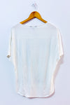 T-shirt blanc imprimé New York à dentelle seconde main - DH3- La Penderie du Paradis
