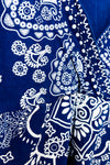 Haut cache-cœur bleu à motif paisley seconde main - SWS Streetwear Society- La Penderie du Paradis