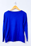 Chandail en tricot indigo texturé seconde main - Bedo- La Penderie du Paradis