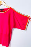 Haut rose fuchsia en tricot à manches amples seconde main - Cable & Gauge- La Penderie du Paradis