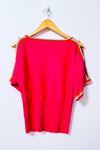 Haut rose fuchsia en tricot à manches amples seconde main - Cable & Gauge- La Penderie du Paradis