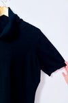 Haut noir en tricot à col roulé manches courtes seconde main - Marie-Claire- La Penderie du Paradis