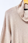 Chandail beige en tricot à col roulé avec cachemire* seconde main - Alison Sheri- La Penderie du Paradis