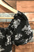 Haut court noir fleuri avec manches bouffantes (xs) seconde main Suzy Shier   