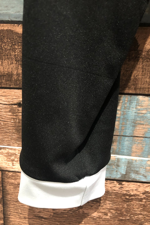 Chandail noir avec bande brune à carreaux (l) seconde main SHEIN   