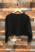 Chandail noir crop top ''Less is the new more'' (s) seconde main Forever21   