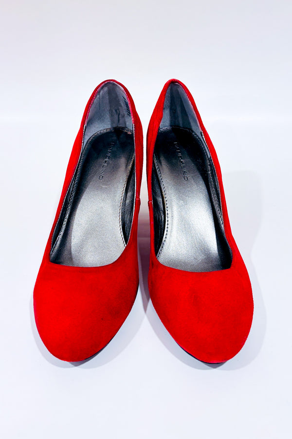 Chaussures rouges en suède avec talon compensé (7)-Bandolino-La Penderie du Paradis 🕊