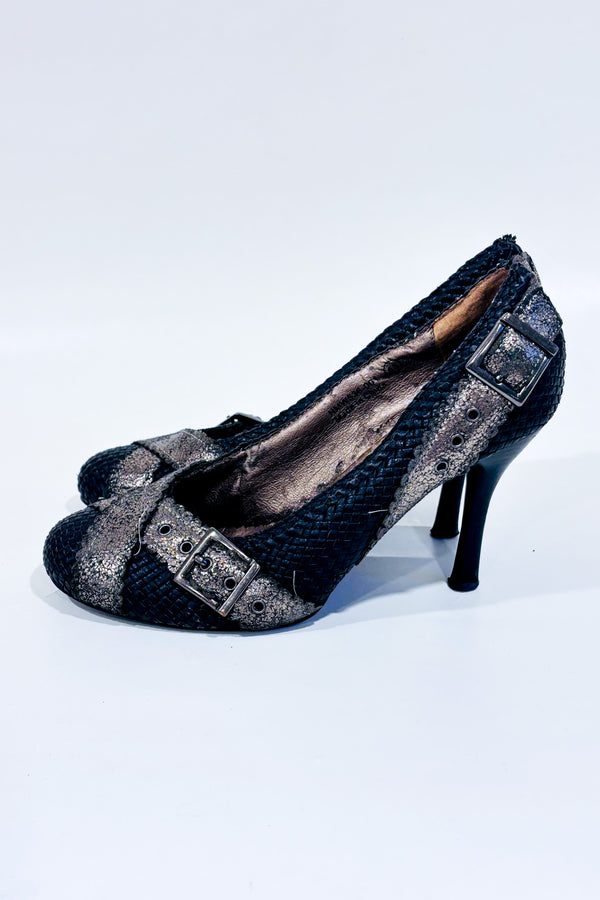 Chaussures noires avec paillettes or (6.5)-Naughty Monkey-La Penderie du Paradis 🕊